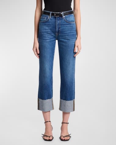 7 for all mankind Logan Stovepipe Cuffed Jeans