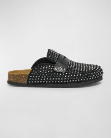 JW Anderson Crystal Suede Penny Loafer Mules