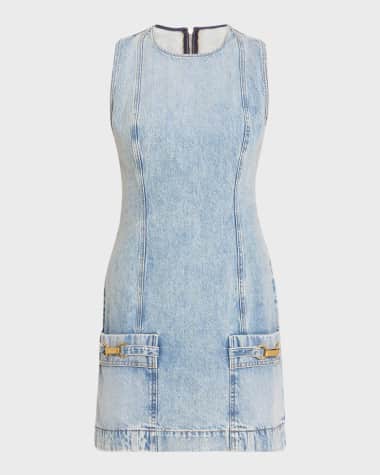 Stella McCartney Vintage Blue Denim Mini Dress with Hardware Details