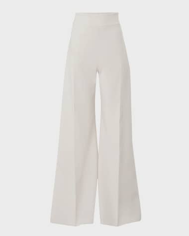 Carolina Herrera High Waist Wide Leg Wool Pants