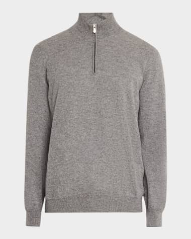 Brunello Cucinelli Men's Cashmere Quarter-Zip Sweater