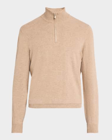 Brunello Cucinelli Men's Cashmere Quarter-Zip Sweater