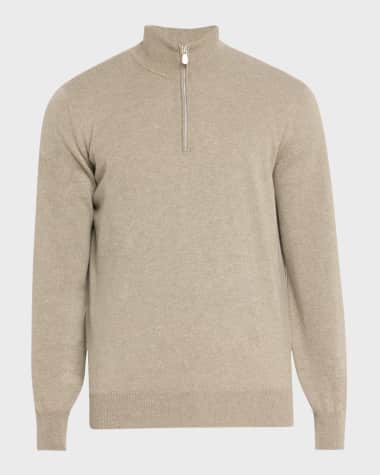 Brunello Cucinelli Men's Cashmere Quarter-Zip Sweater