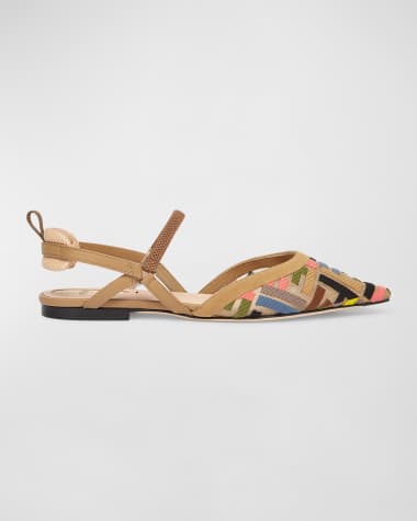 Fendi Colibri Multi FF Sporty Slingback Flats