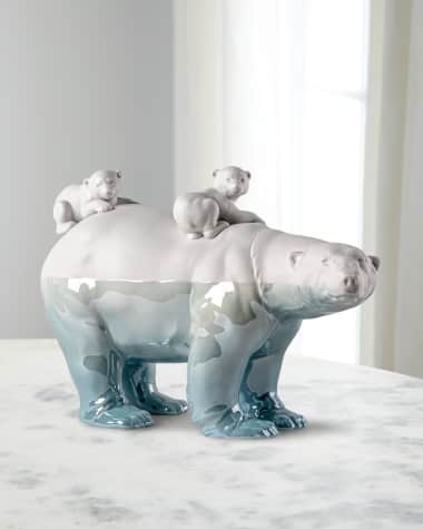 Lladro Mummy Bear and Babies Underwater Sculpture