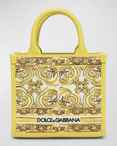 Dolce&Gabbana Small Textile Printed Shopper Top-Handle Bag