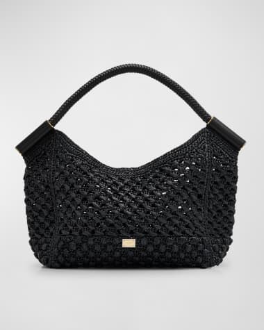 Dolce&Gabbana Raffia & Leather Top-Handle Bag