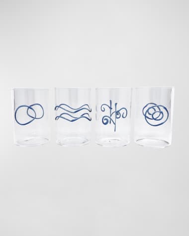 Mariposa Applique Suite of Highball Glasses, Set of 4