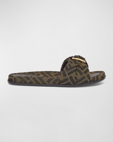 Fendi FF Jacquard Flat Slides