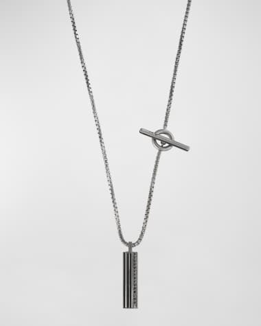 Marco Dal Maso Men's Acies Wide Triple Black Pendant Necklace