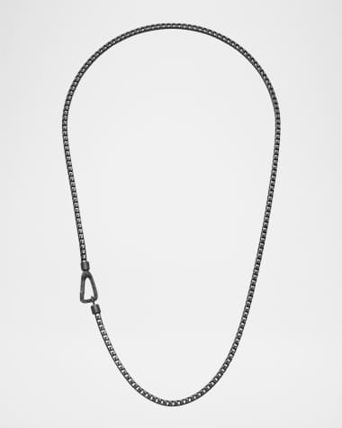 Marco Dal Maso Men's Mesh Oxidized Silver Necklace, 22"L