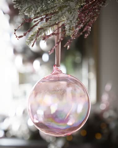 Jim Marvin French Purple Bottle Glass Ball Ornament