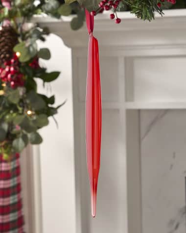 Jim Marvin Red Bubblegum Elliptical Glass Christmas Ornament
