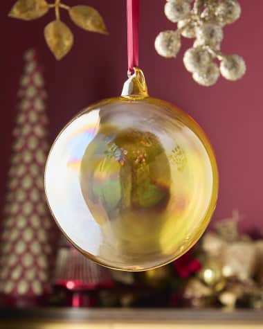 Jim Marvin Amber Bottle Glass Ball Christmas Ornament