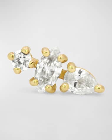 Stevie Wren Due North 18K Gold Stud Earring with Diamonds, Single