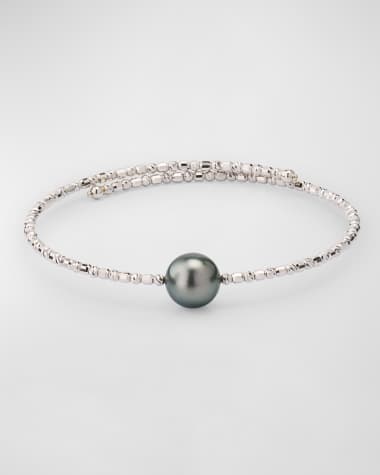 Pearls By Shari 18K White Gold Tahitian Pearl Wrap Bracelet