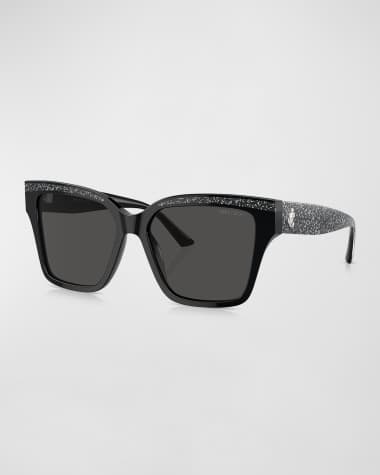 Jimmy Choo Glittery Acetate & Plastic Square Sunglasses