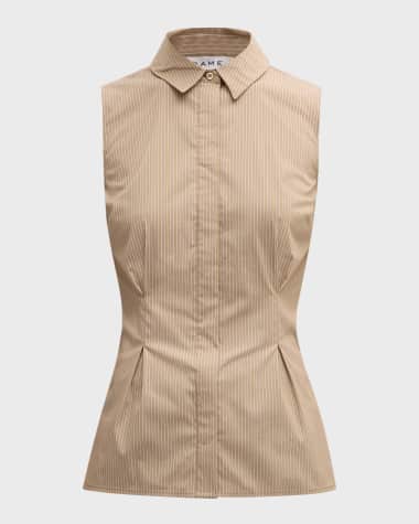 FRAME Pinstripe Sleeveless Shirt