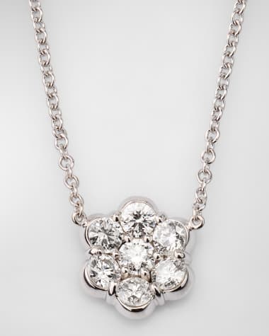Bayco 18K White Gold Diamond Flower Pendant