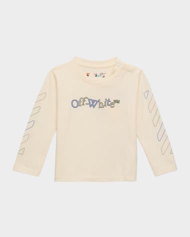 Off-White Kid's Bookish Animated Logo-Print T-Shirt, Size 3M-3