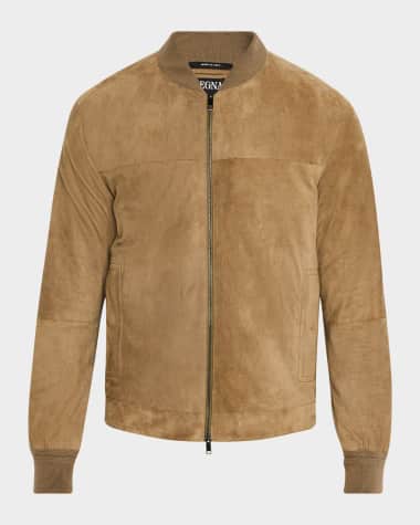 ZEGNA Men's Suede Full-Zip Blouson