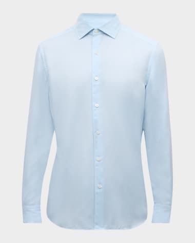 ZEGNA Men's Cashco Cashmere and Cotton Sport Shirt