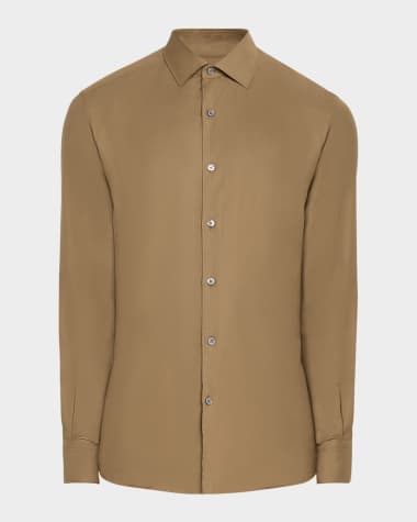 ZEGNA Men's Cashco Cotton and Cashmere Sport Shirt
