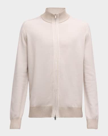 ZEGNA Men's Cashseta Full-Zip Sweater