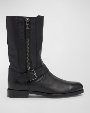 TOM FORD Leather Buckle Zip Biker Boots