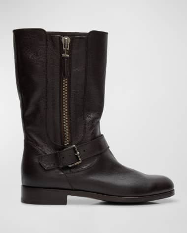 TOM FORD Leather Buckle Zip Biker Boots