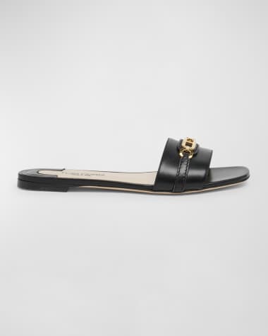 TOM FORD Whitney Calfskin Chain Slide Sandals