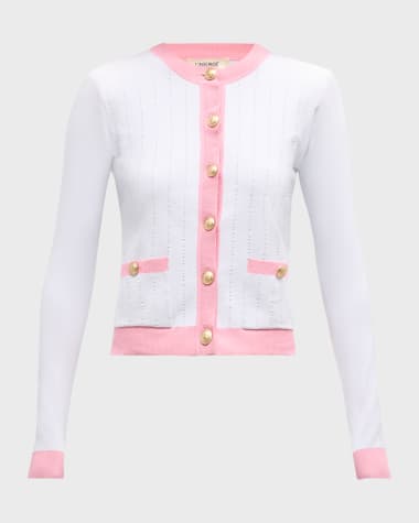 L'Agence Leon Knit Crewneck Cardigan