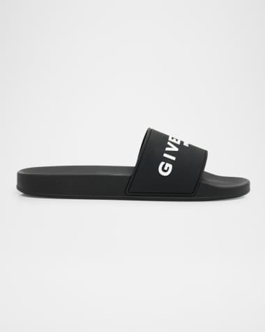 Givenchy Men's Leather Logo Slide Sandals