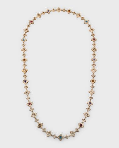 Roberto Coin 18K Rose Gold Necklace with Diamonds and Semiprecious Stones, 31"L