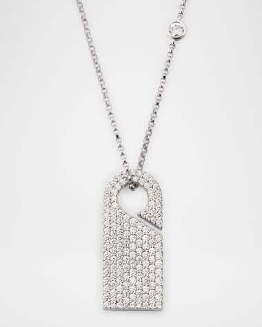 Roberto Coin 18K White Gold Diamond Bezel Necklace