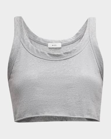 A.L.C. Halsey Cropped Scoop-Neck Tank Top