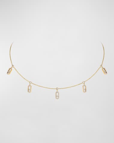 Messika Move Uno Charm Choker Necklace in 18K Yellow Gold