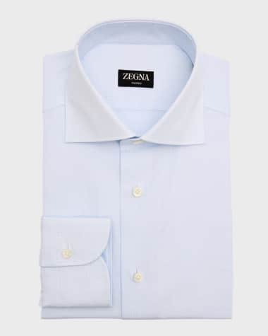 ZEGNA Men's Trofeo Cotton Micro-Check Dress Shirt