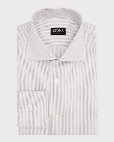 ZEGNA Men's Trofeo Cotton Micro-Stripe Dress Shirt