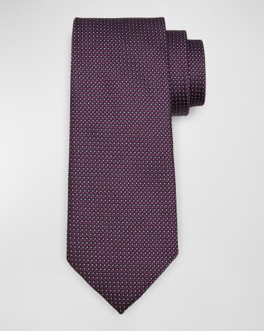 ZEGNA Men's Micro-Circle Silk Tie
