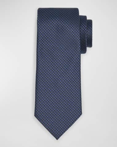 ZEGNA Men's Woven Triangle Silk Tie