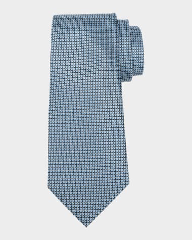 ZEGNA Men's Micro-Square Silk Tie