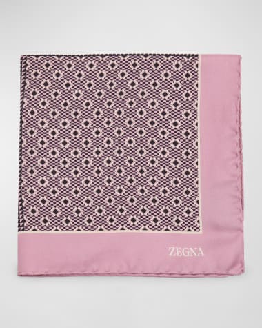 ZEGNA Men's Triangle-Print Silk Tie