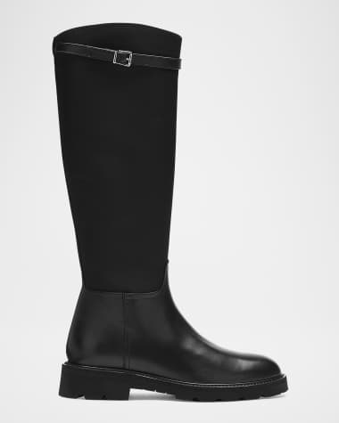 La Canadienne Quintin Nylon Leather Buckle Riding Boots