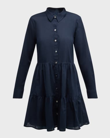 Veronica Beard Jemila Button-Front Tiered Shirtdress