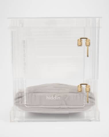 HIDDIN Small Clear View Pet Crate With Golden Latch