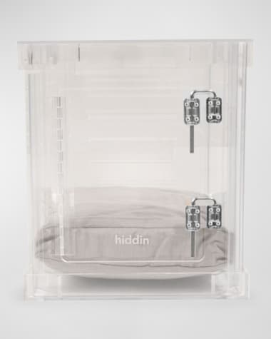 HIDDIN Small Clear View Pet Crate With Silver Latch
