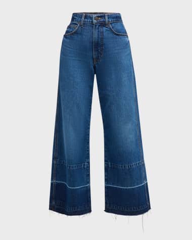 Veronica Beard Taylor Cropped High-Rise Wide Jeans