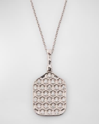 Roberto Coin 18K White Gold Pickleball Necklace with Diamonds