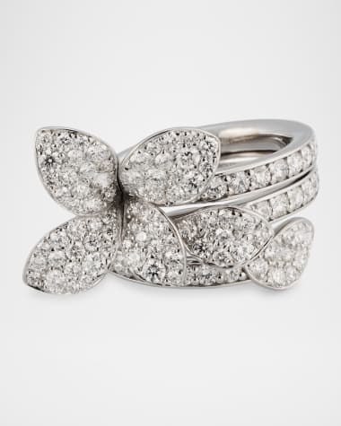 Pasquale Bruni 18K White Gold Hearth to Earth Diamond Ring, Size 6.5